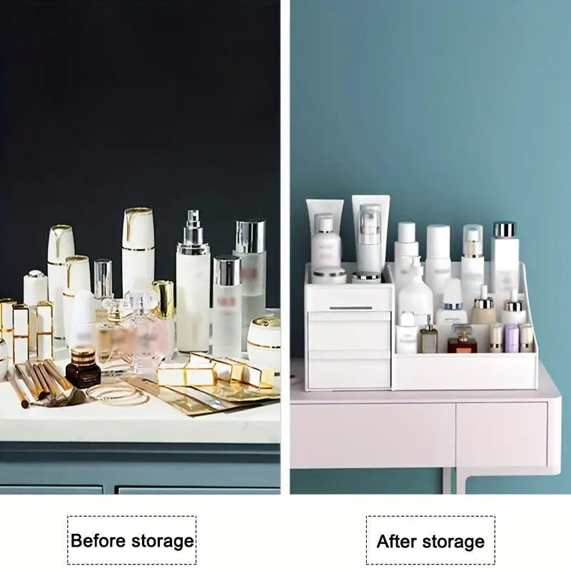 Dressing Table Makeup Box, Desktop Cosmetic Storage Box With Drawer, Makeup Sundries Storage Organizer, Cabinet Sorting Box, Jewelry Nail Polish Makeup Drawer Container, Multifunctional Divisions Desk Organizer, Drawer Head Ornament Sorting Make Up Box Dressing Table Makeup Box, Desktop Cosmetic Storage Box With Drawer, Makeup Sundries Storage Organizer, Cabinet Sorting Box, Jewelry Nail Polish Makeup Drawer Container, Multifunctional Divisions Desk Organizer, Drawer Head Ornament Sorting Make Up Box